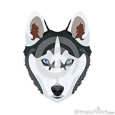 Illustration dog`s head Husky Vector Illustration